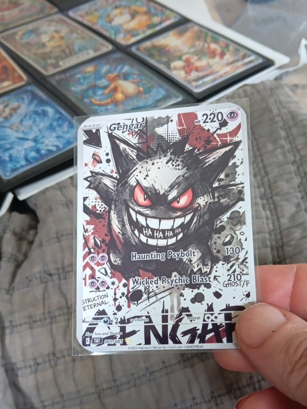 Pokemon Gengar Art Card - Black & Red Accents
